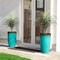 23.5"H Set of 4 Oversized Gradient Turquoise Faux Ceramic Tall Plastic Planter